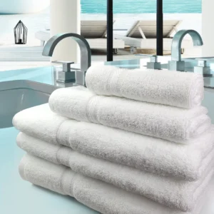Bath Sheet / Pool Towel – White Oxford Gold Cam Towel