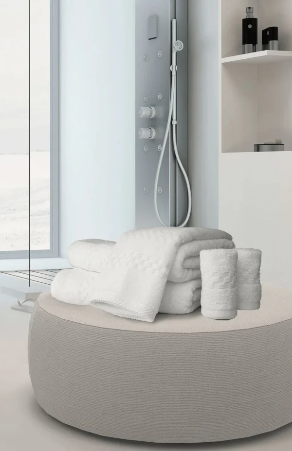 Bath Sheet / Pool Towel – White Oxford Viceroy Towel - Image 2