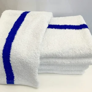 Bath Towel – Blue Center Stripe Pool Towel (1Concier)