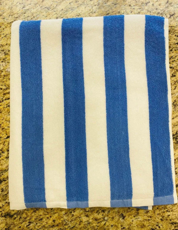 Oxford Cabana Pool Towel Blue Line