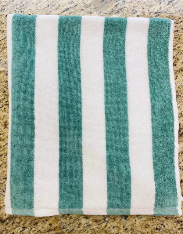 Oxford Cabana Pool Towel Green Line