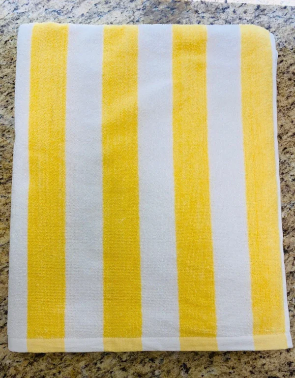 Oxford Cabana Pool Towel Yellow Line