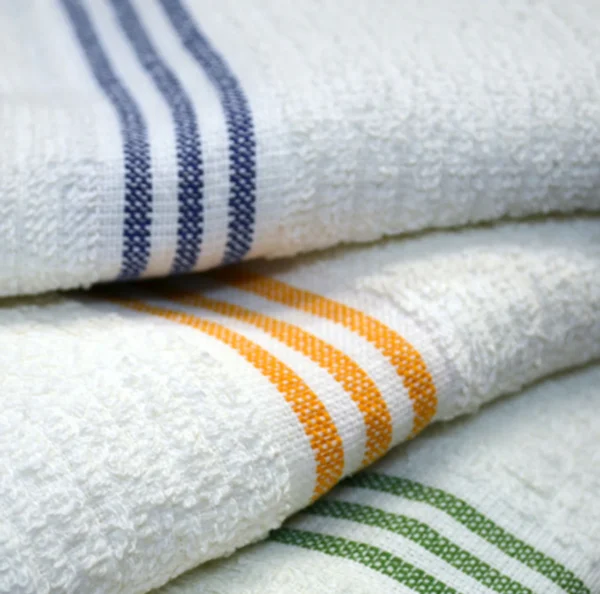 Oxford Three Stripe White Ribbed Pool Towels