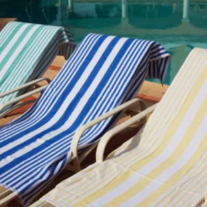 Oxford Tropical Stripe Pool Towels