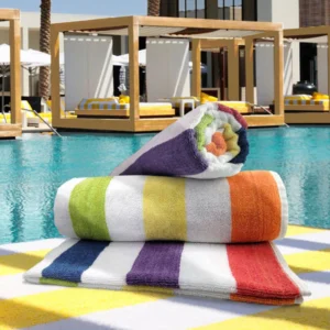 Promotional Beach Towels – Multicolor Stripe